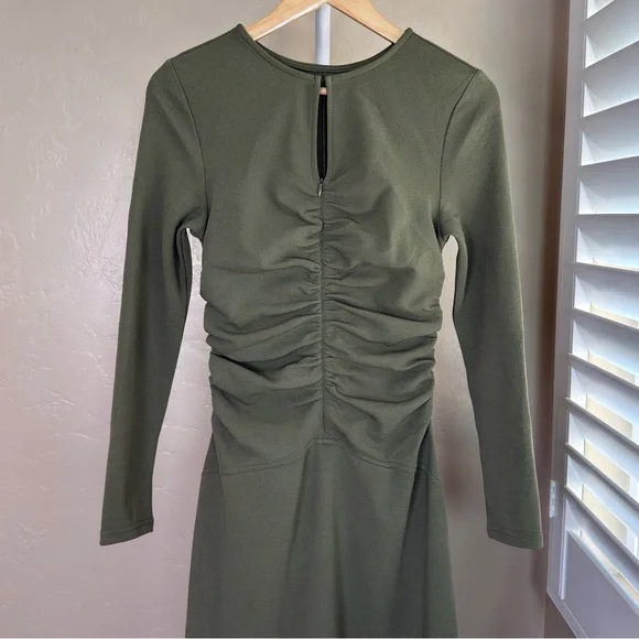Commense Olive Green Long Sleeve Maxi Dress NWT - Picture 7 of 11